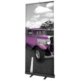 Rollup de aluminio negro detalle del mástil